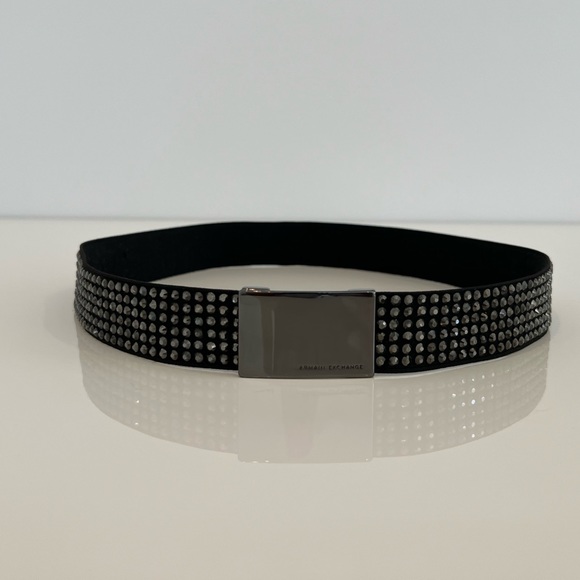 ARMANI EXCHANGE BLACK EMBELLISHED BELT NWOTS! main image 14